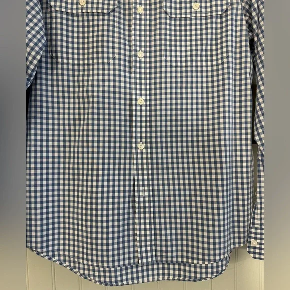 MICHAEL KORS Mens Blue And White Checkered Casual Button Down Size Medium - Picture 3 of 7
